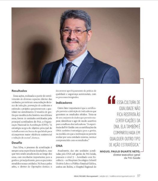 Revista Healthcare Management Excelência reconhecida Gestão da Pró