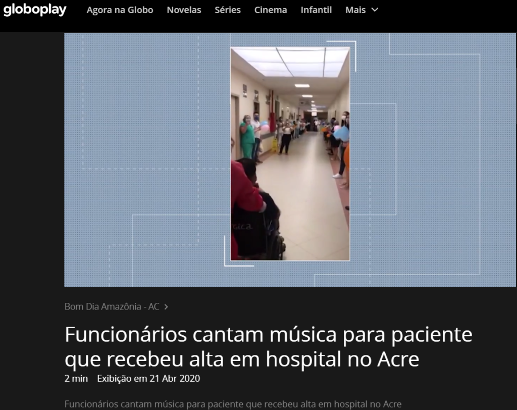 Bom dia Acre - Com aplausos e musica, profissionais do Hospital Santa  Juliana se despedem de paciente curado de Covid - 19 - Pró-Saúde